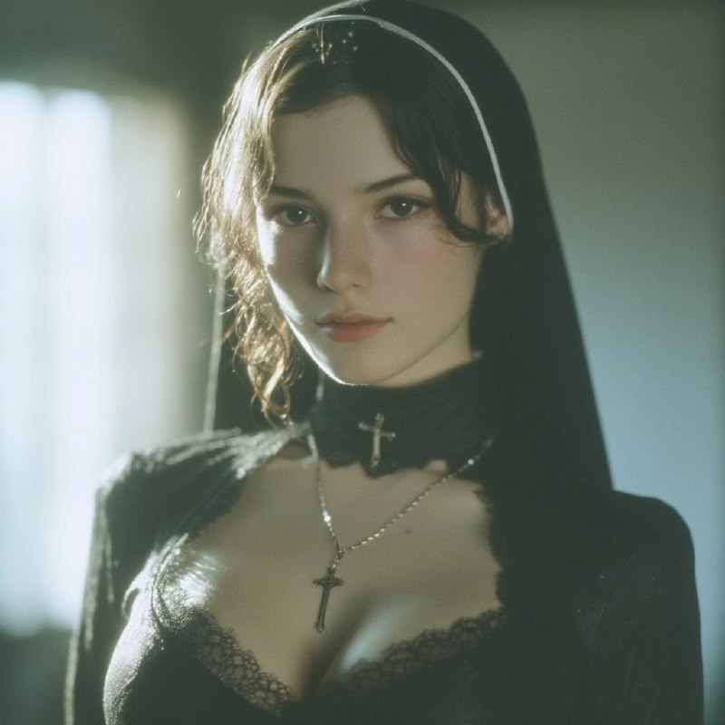 一位女士穿着修女的衣服