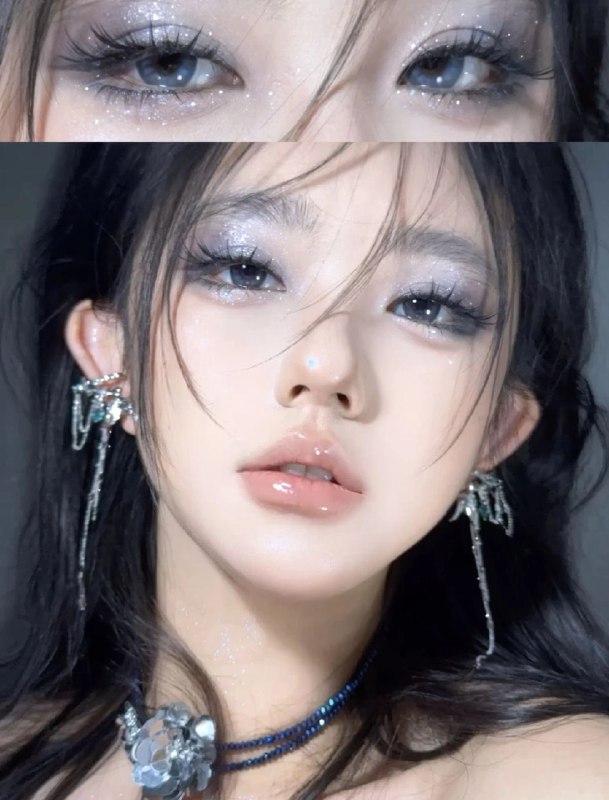 有蓝色项链和蓝眼睛的女人