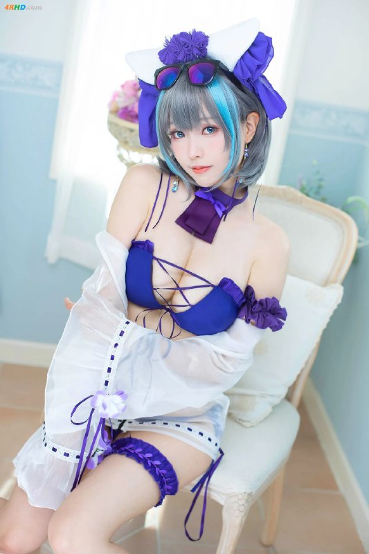 #cos  #性感 elyee子 柴郡泳装#cos  #性感 elyee子 柴郡泳装